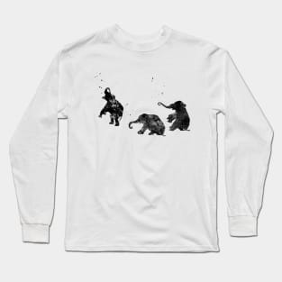 Three Baby Elephants Playing Long Sleeve T-Shirt